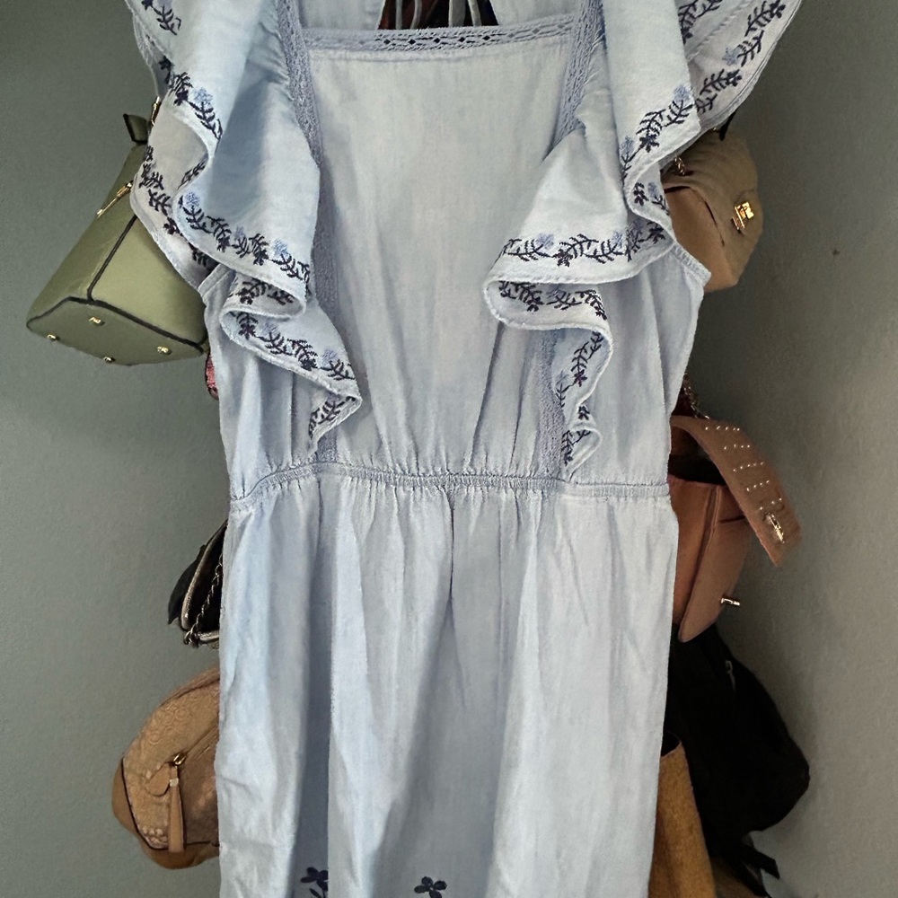 Light Blue Dress with Embroidered Details